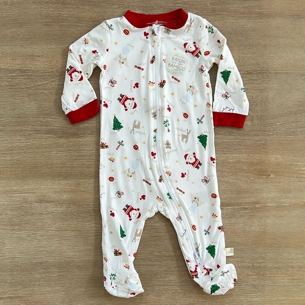 🎄Milkberry Baby Boy Girl Bamboo Footie Sleeper Christmas 0-3 3-6 6-9 months